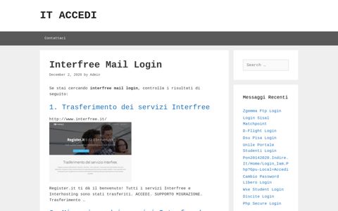 Interfree Mail Login - ItAccedi