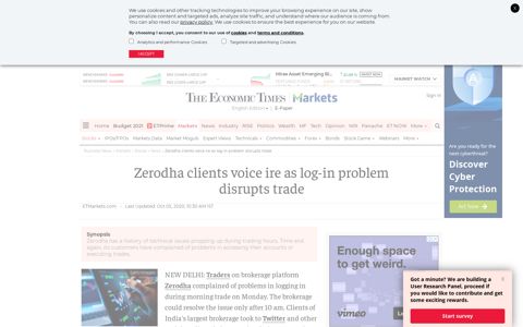 zerodha down: Zerodha clients voice ire as log-in problem ...