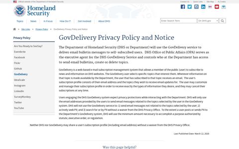 GovDelivery | Homeland Security