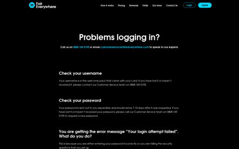Problems logging in? | Fair Everywhere