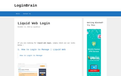 Liquid Web How To Login To Manage | Liquid Web - LoginBrain