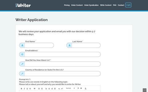 Writer Application - iWriter