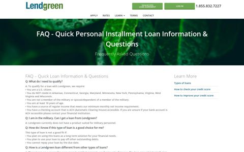 Quick Personal Loan Information & Questions - Lendgreen