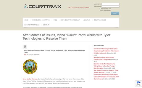 After Months of Issues, Idaho “iCourt” Portal works with Tyler ...
