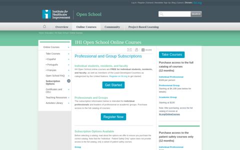 Professional and Group Subscriptions | IHI - Institute for ...