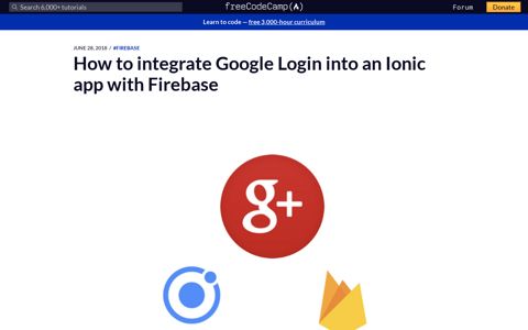 How to integrate Google Login into an Ionic app with Firebase