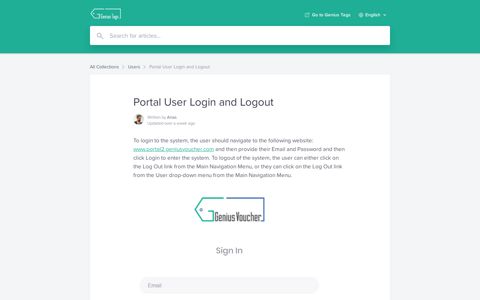 Portal User Login and Logout | Genius Tags - Help Center