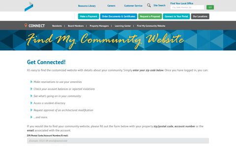 Find My Community Website - FirstService Residential Connect
