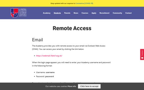 Remote Access - Tamworth Sixth Form