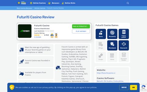 ① Futuriti Casino Online Casino Review and Bonuses ...