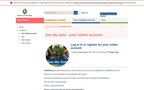 See My Data - your online account | Homes for Haringey