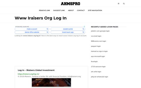www iraisers org log in ✔️ Log In – iRaisers Global Investment