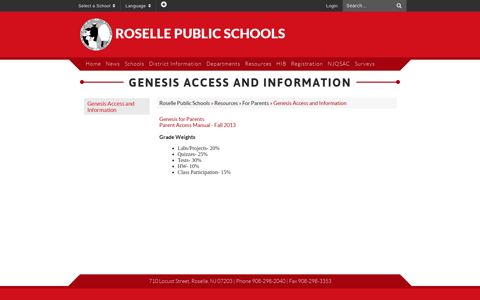 Genesis Access and Information - Roselle Public Schools