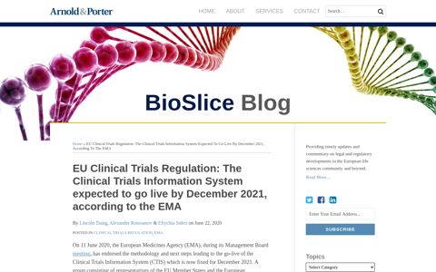 EU Clinical Trials Regulation: The Clinical Trials Information ...