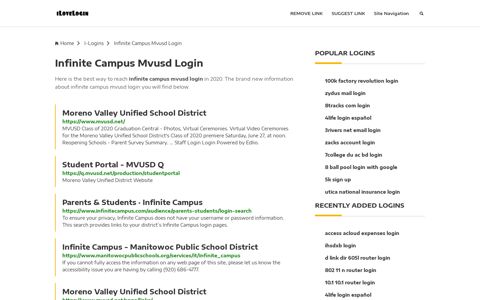 Infinite Campus Mvusd Login ❤️ One Click Access - iLoveLogin