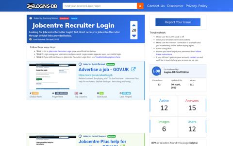 Jobcentre Recruiter Login - Logins-DB