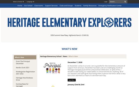 What's New - Heritage Elementary School