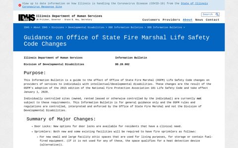 IDHS: Guidance on Office of State Fire Marshal Life Safety ...
