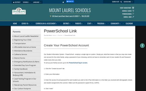 PowerSchool Link - Mount Laurel Schools
