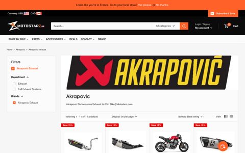Akrapovic Performance Exhaust for Dirt Bike | Motostarz.com ...