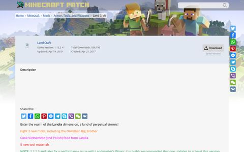 Minecraft Land Craft mod 2020 download - MinecraftPatch