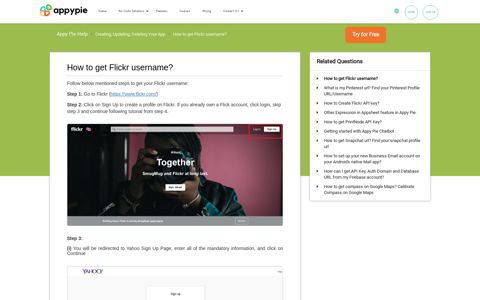 How to get Flickr username - Appy Pie