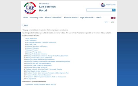 Links - Lao trade in services portal