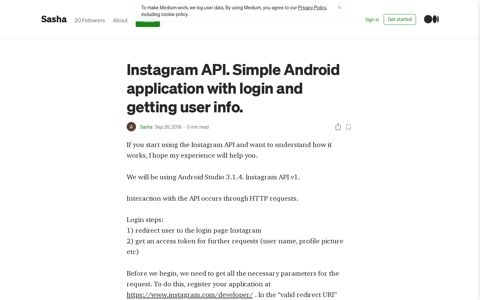 Instagram API. Simple Android application with login and ...
