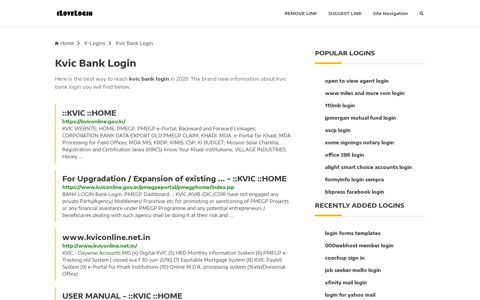 Kvic Bank Login ❤️ One Click Access