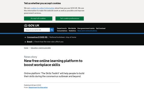 New free online learning platform to boost workplace skills ...