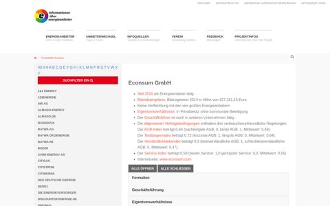 energieanbieterinformation.de | Econsum GmbH