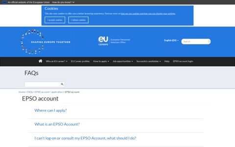 EPSO account | Careers with the European Union