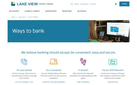 Ways to Bank | Lake View Credit Union