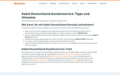 Kabel-Deutschland-Kundenservice: Tipps und Hinweise