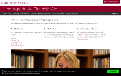 Undergraduate Financial Aid | Fordham