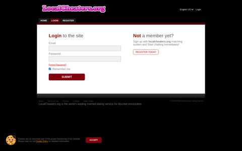Login to the site - Local Cheaters - Married Dating Site - Have ...