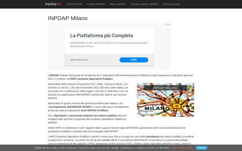 INPDAP Milano: Indirizzo Sede, Telefono, Email, Orari Apertura