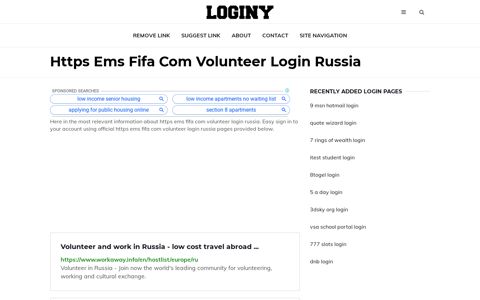 Https Ems Fifa Com Volunteer Login Russia ✔️ One Click Login