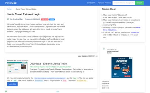 Jumia Travel Extranet Login Page - portal-god.com