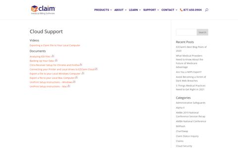Cloud Support - EZClaim