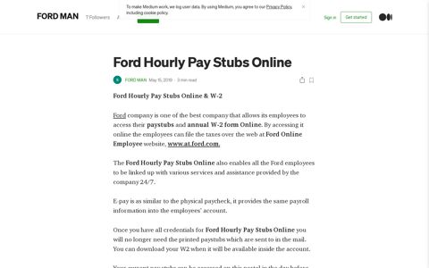 Ford Hourly Pay Stubs Online - Medium