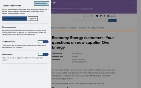 Economy Energy customers: Your questions on new supplier ...