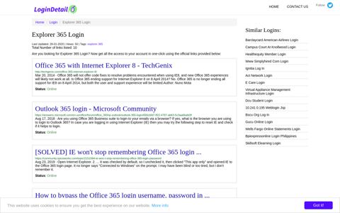 Explorer 365 Login Office 365 with Internet Explorer 8 - TechGenix ...
