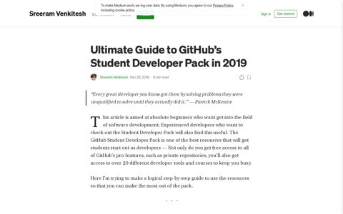 Ultimate Guide to GitHub's Student Developer Pack in 2019 ...