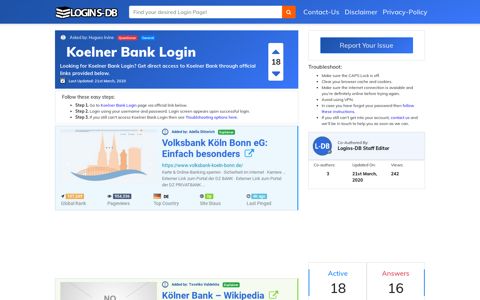 Koelner Bank Login - Logins-DB
