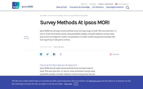 Survey Methods At Ipsos MORI | Ipsos MORI