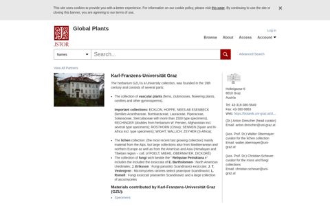 Karl-Franzens-Universität Graz, Global Plants on JSTOR