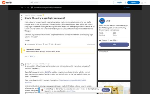Should I be using a user login framework? : PHP - Reddit