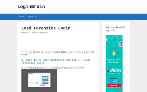Lead Forensics - Sign In To Your Dashboard And See ...