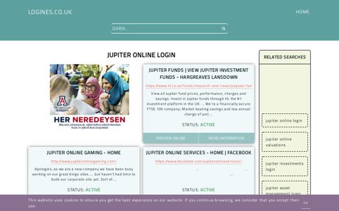 jupiter online login - General Information about Login
